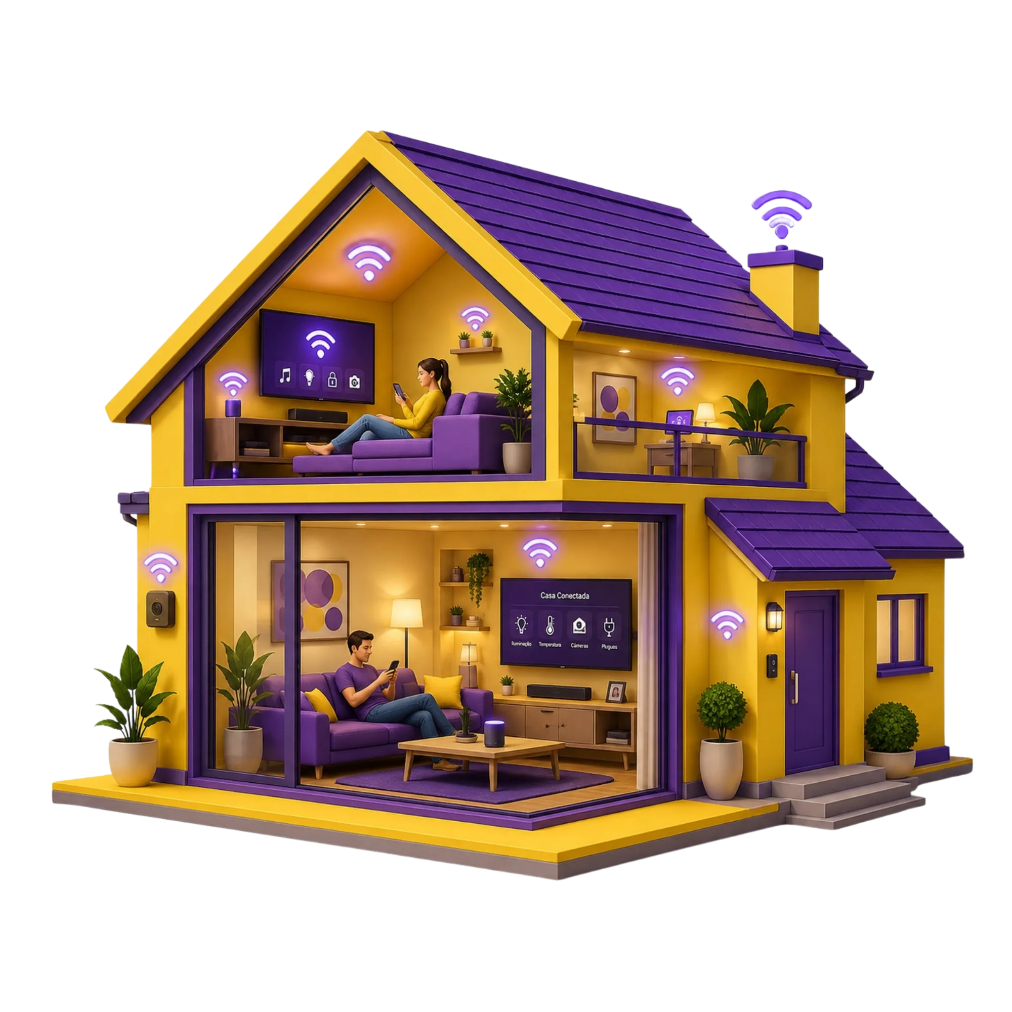 Casa conectada com fibra óptica Ligeira